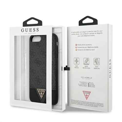 Buy Guess GUHCI8LPU4GHBK Apple iPhone 8/7 Plus grey hardcase 4G Triangle Collection - GUE804GRY - {ean13} - Home Screen Store Europe