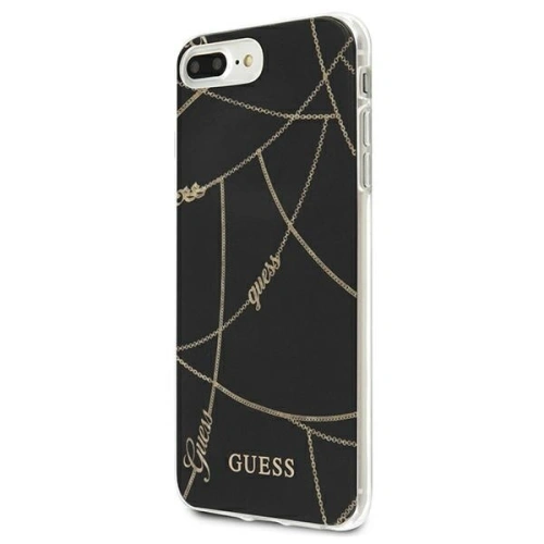 Buy Guess GUHCI8LPCUCHBK Apple iPhone 8/7 Plus black hardcase Gold Chain Collection - GUE808BLK - {ean13} - Home Screen Store Europe