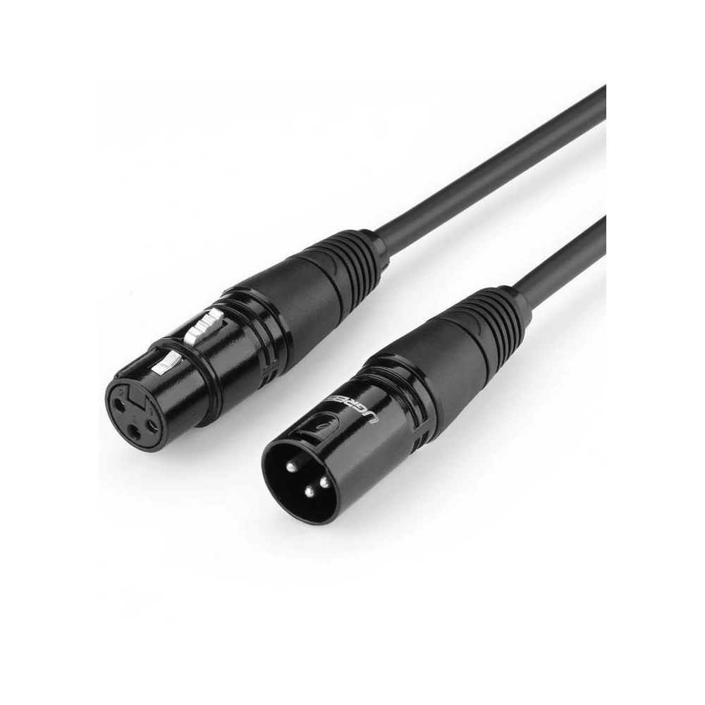 Przewód UGREEN AV130 - XLR żeński do XLR męski - 3m (czarny)