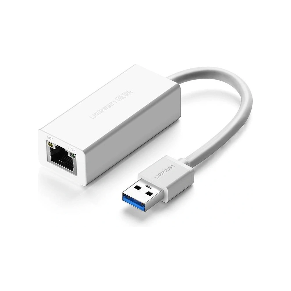 Adapter sieciowy UGREEN CR111 USB 3.0 do RJ45 (biały)