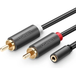 UGREEN AV102 2x RCA cable (Cinch) jack 3.5 mm 1m (black)