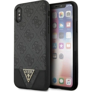 Kup Guess Apple Tasche GUHCPXPU4GHBK iPhone X/XS grau/grau Hartschale 4G Triangle Collection - GUE820GRY - {ean13} - Sklep Home Screen