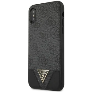Kup Guess Apple Tasche GUHCPXPU4GHBK iPhone X/XS grau/grau Hartschale 4G Triangle Collection - GUE820GRY - {ean13} - Sklep Home Screen
