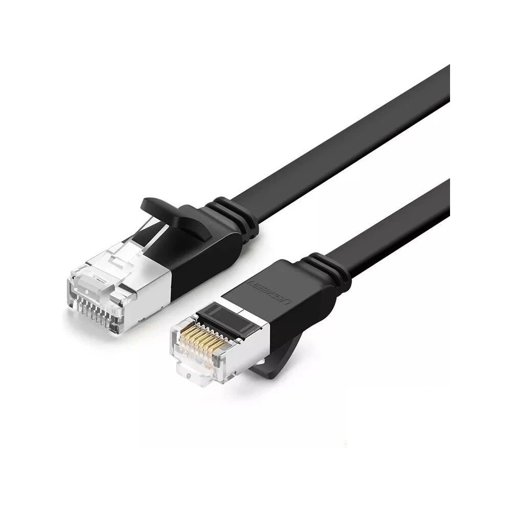 Płaski kabel sieciowy UGREEN z metalowymi wtyczkami, Ethernet RJ45, Cat.6, UTP, 8m (czarny)