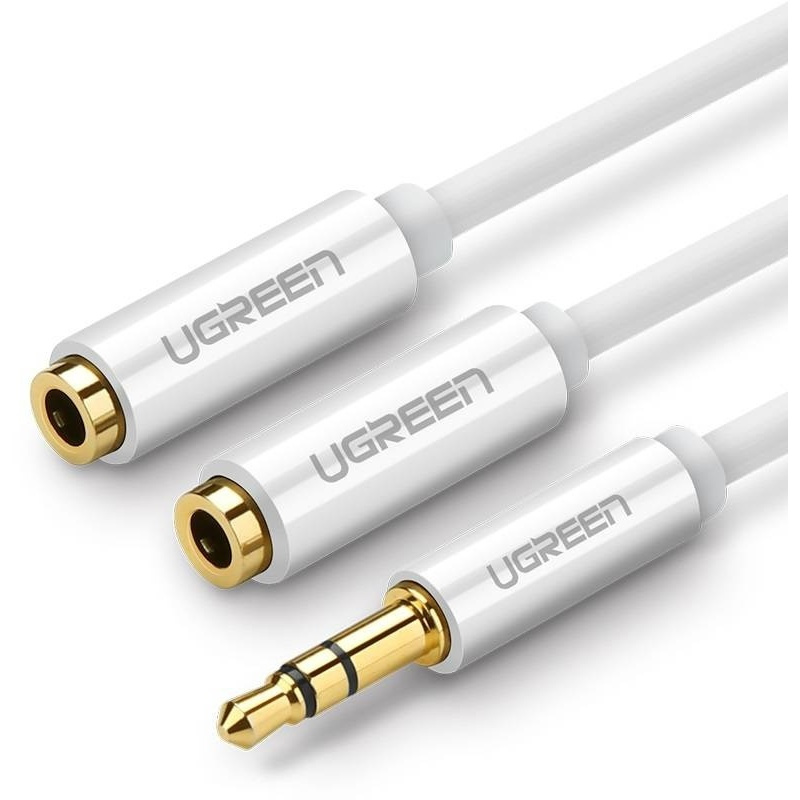 Buy UGREEN AV123 AUX Audio splitter with jack 3,5 mm cable, 20cm - white - 6957303817801 - UGR575WHT - Homescreen.pl