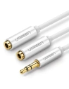 UGREEN AV123 Distribuitor audio AUX cablu jack 3,5 mm, 20cm (alb)