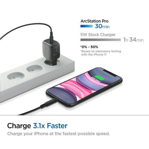 Kup Ładowarka sieciowa Spigen PE2009EU PowerArc ArcStation Pro Wall Charger PD 20W 3A Black - SPN1417BLK - {ean13} - Sklep Home Screen
