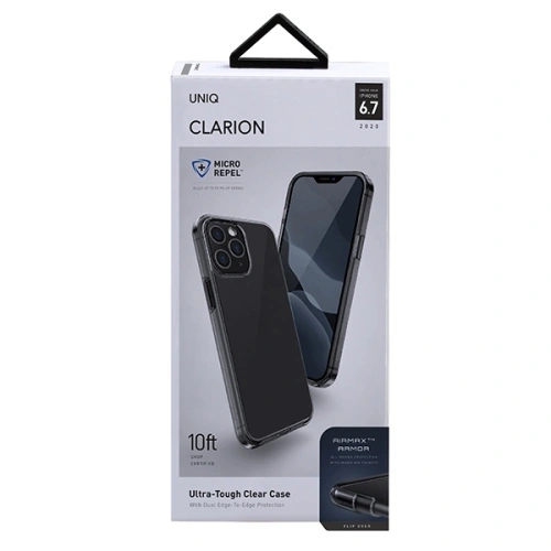 Kup Etui UNIQ Clarion Apple iPhone 12 Pro Max negru/vapour smoke Antimicrobian - UNIQ297BLK - {ean13} - Sklep Home Screen