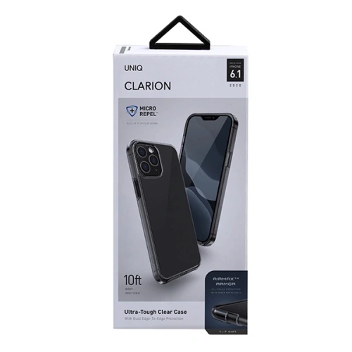 Kup Apple UNIQ Clarion Case iPhone 12/12 Pro schwarz/Rauch Antimikrobiell - UNIQ298BLK - {ean13} - Sklep Home Screen