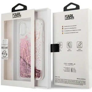 Kup Karl Lagerfeld Apple Tasche KLHCPXTRKSRG iPhone X/XS Roségold/Roségold Glitter Signature - KLD439RS - {ean13} - Sklep Home Screen