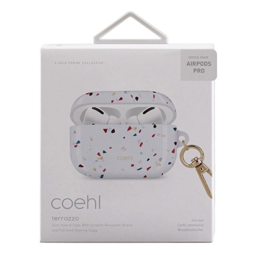 Kup Etui UNIQ Coehl Terrazzo Apple AirPods Pro alb/negru natural - UNIQ319WHT - {ean13} - Sklep Home Screen