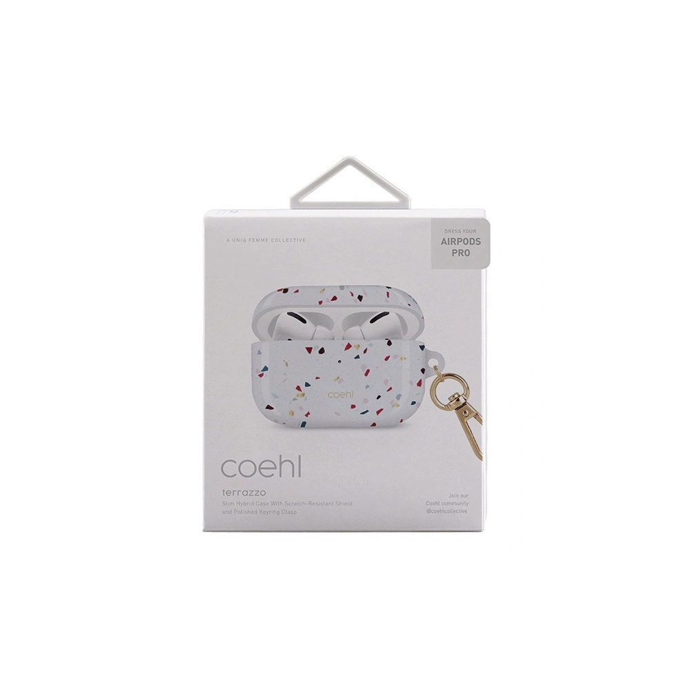 Etui UNIQ Coehl Terrazzo Apple AirPods Pro biały/natural white