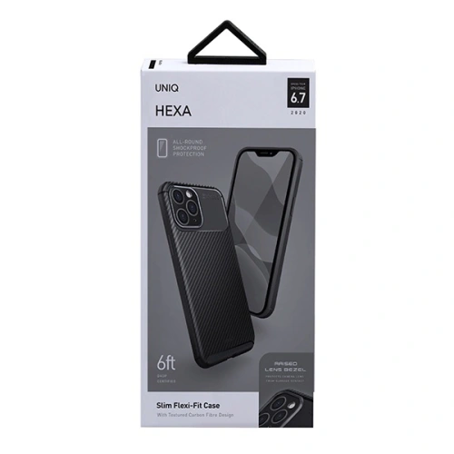 Kup Apple UNIQ Hexa Tasche iPhone 12 Pro Max schwarz/mitternachtsschwarz - UNIQ328BLK - {ean13} - Sklep Home Screen