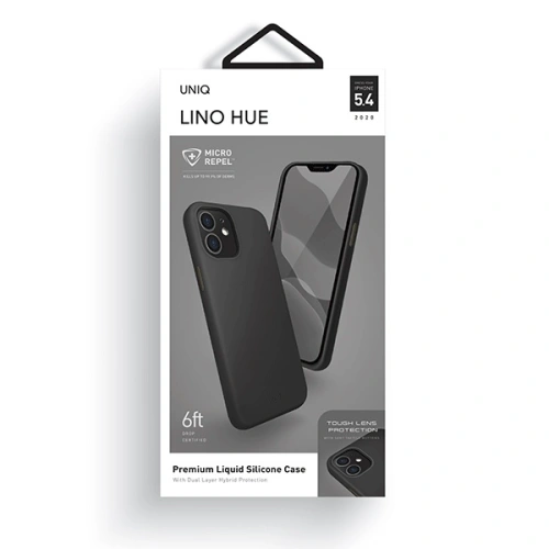 Kup Apple UNIQ Lino Hue Case iPhone 12 mini schwarz/ink schwarz Antimikrobiell - UNIQ330BLK - {ean13} - Sklep Home Screen