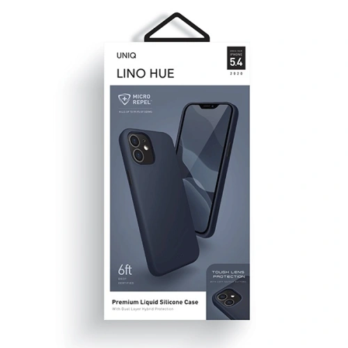 Kup Etui UNIQ Lino Hue Apple iPhone 12 mini albastru/marină albastră Antimicrobian - UNIQ331BLU - {ean13} - Sklep Home Screen