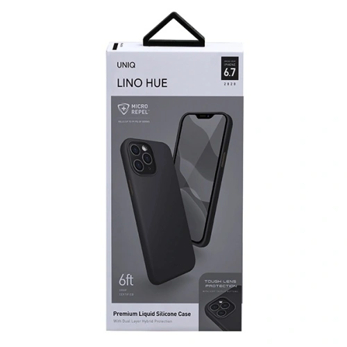 Kup Apple UNIQ Lino Hue Case iPhone 12 Pro Max schwarz/ink schwarz Antimikrobiell - UNIQ333BLK - {ean13} - Sklep Home Screen