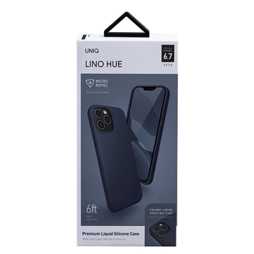 Kup Etui UNIQ Lino Hue Apple iPhone 12 Pro Max kék/marin kék Antimikrobiális - UNIQ334BLU - {ean13} - Sklep Home Screen