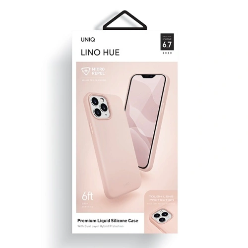 Kup Etui UNIQ Lino Hue Apple iPhone 12 Pro Max rózsaszín/blush pink Antimikrobiális - UNIQ335PNK - {ean13} - Sklep Home Screen