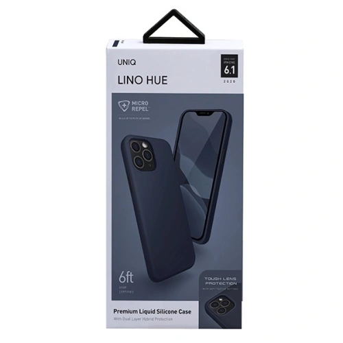 Kup Etui UNIQ Lino Hue Apple iPhone 12/12 Pro albastru/marin Antimicrobian - UNIQ337BLU - {ean13} - Sklep Home Screen