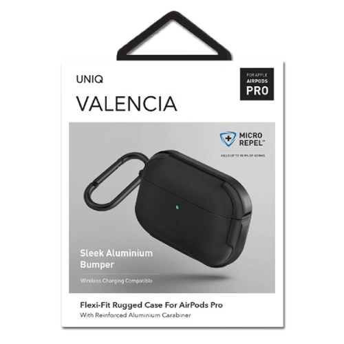 Kup Etui UNIQ Valencia Apple AirPods Pro czarny/midnight black Antimicrobial - UNIQ339BLK - {ean13} - Sklep Home Screen