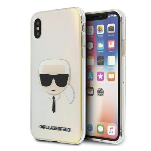 Kup Karl Lagerfeld Apple Tasche KLHCPXPCKHML iPhone X/XS mehrfarbig Hartschalenetui Iridescent Karl`s Head - KLD438MTL - {ean13} - Sklep Home Screen