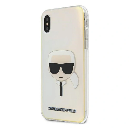 Kup Karl Lagerfeld Apple Tasche KLHCPXPCKHML iPhone X/XS mehrfarbig Hartschalenetui Iridescent Karl`s Head - KLD438MTL - {ean13} - Sklep Home Screen