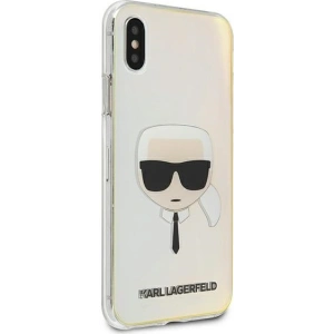 Kup Karl Lagerfeld Apple Tasche KLHCPXPCKHML iPhone X/XS mehrfarbig Hartschalenetui Iridescent Karl`s Head - KLD438MTL - {ean13} - Sklep Home Screen
