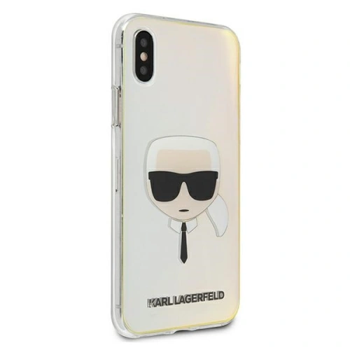 Kup Karl Lagerfeld Apple Tasche KLHCPXPCKHML iPhone X/XS mehrfarbig Hartschalenetui Iridescent Karl`s Head - KLD438MTL - {ean13} - Sklep Home Screen
