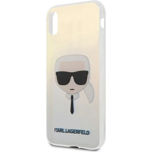 Kup Karl Lagerfeld Apple Tasche KLHCPXPCKHML iPhone X/XS mehrfarbig Hartschalenetui Iridescent Karl`s Head - KLD438MTL - {ean13} - Sklep Home Screen