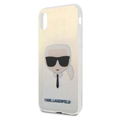 Kup Karl Lagerfeld Apple Tasche KLHCPXPCKHML iPhone X/XS mehrfarbig Hartschalenetui Iridescent Karl`s Head - KLD438MTL - {ean13} - Sklep Home Screen