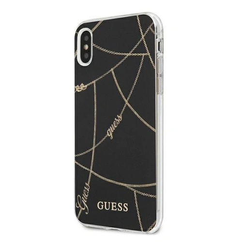 Buy Guess GUHCPXPCUCHBK Apple iPhone X/XS black hardcase Gold Chain Collection - GUE825BLK - {ean13} - Home Screen Store Europe