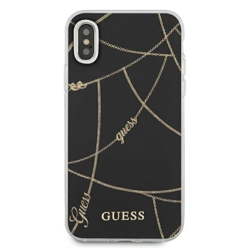 Buy Guess GUHCPXPCUCHBK Apple iPhone X/XS black hardcase Gold Chain Collection - GUE825BLK - {ean13} - Home Screen Store Europe