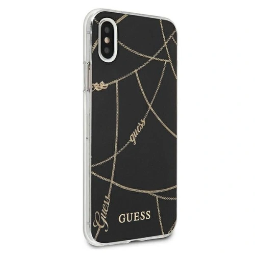 Buy Guess GUHCPXPCUCHBK Apple iPhone X/XS black hardcase Gold Chain Collection - GUE825BLK - {ean13} - Home Screen Store Europe