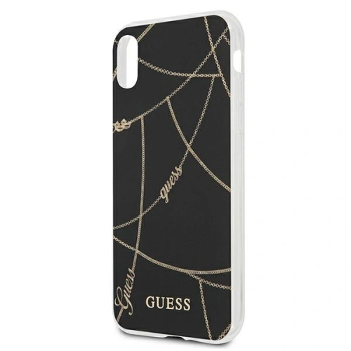 Buy Guess GUHCPXPCUCHBK Apple iPhone X/XS black hardcase Gold Chain Collection - GUE825BLK - {ean13} - Home Screen Store Europe