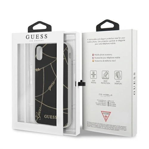 Buy Guess GUHCPXPCUCHBK Apple iPhone X/XS black hardcase Gold Chain Collection - GUE825BLK - {ean13} - Home Screen Store Europe