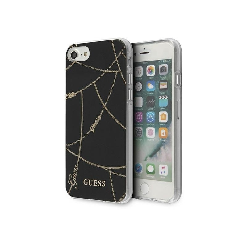 Buy Guess GUHCI8PCUCHBK Apple iPhone SE 2022/SE 2020/8/7 black hardcase Gold Chain Collection - 3700740494097 - GUE824BLK - Homescreen.pl