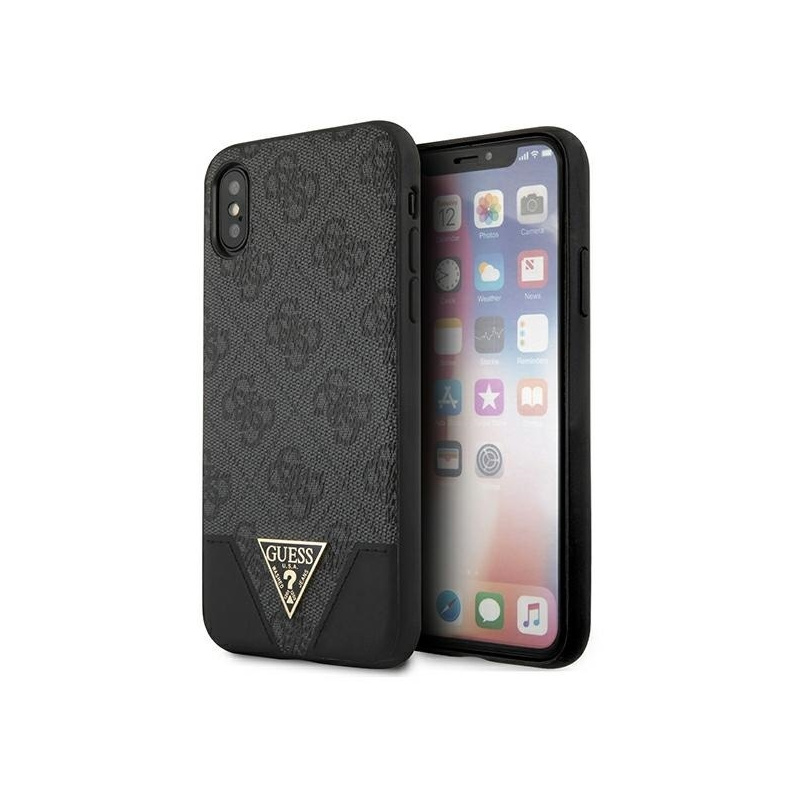 Buy Guess GUHCI65PU4GHBK Apple iPhone XS Max grey hardcase 4G Triangle Collection - 3700740494035 - GUE823GRY - Homescreen.pl
