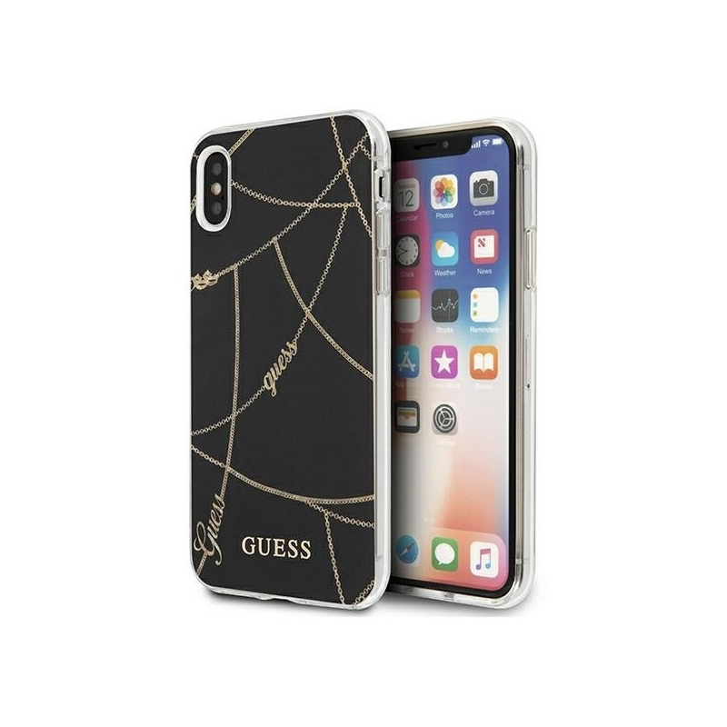 Buy Guess GUHCI65PCUCHBK Apple iPhone XS Max black hardcase Gold Chain Collection - 3700740494080 - GUE822BLK - Homescreen.pl