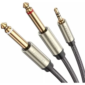 UGREEN AV126 Cable TRS 3.5 mm to 2x TS - 1m (grey)