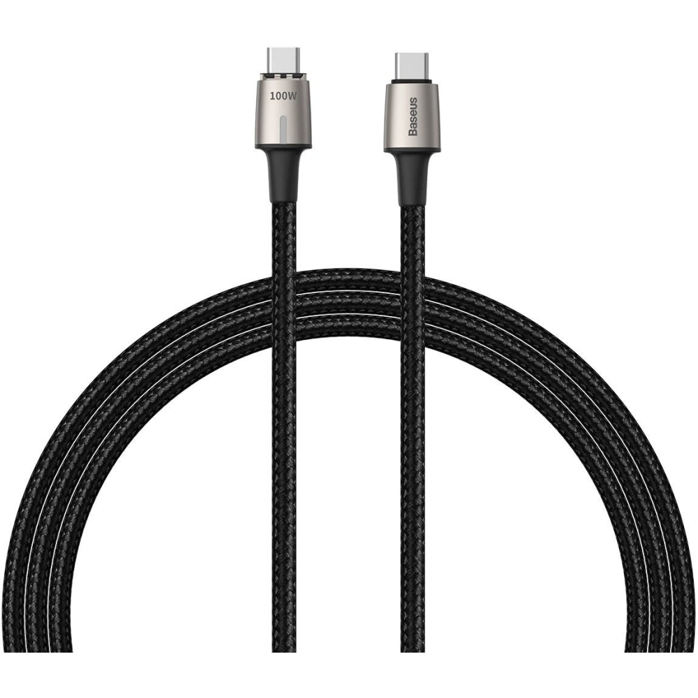 Kabel USB-C do USB-C, magnetyczny Baseus Zinc 5A 1.2m (czarny)