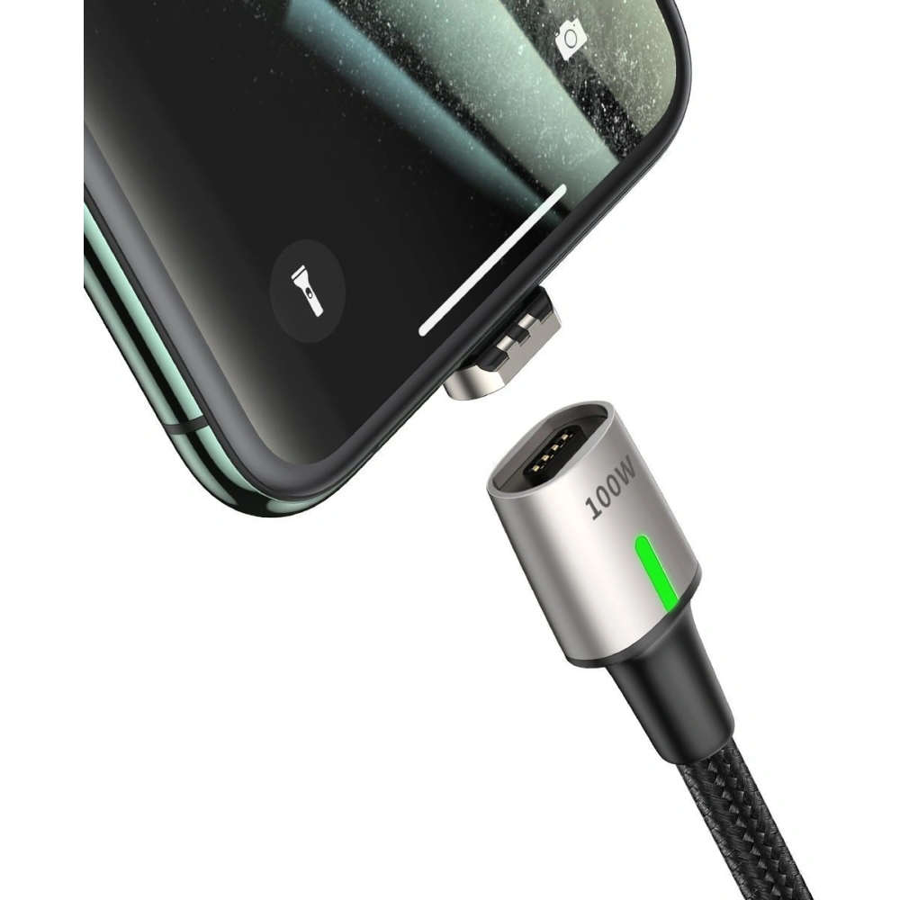 Kabel USB-C do USB-C, magnetyczny Baseus Zinc 5A 1.2m (czarny)