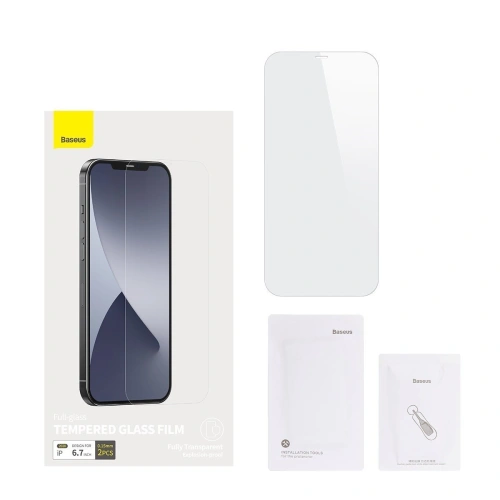 Buy Tempered glass 0.15mm Baseus Apple iPhone 12 Pro Max (2pcs) - BSU1992 - {ean13} - Home Screen Store Europe