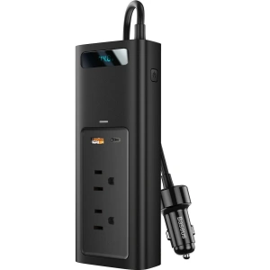 Invertor do auta Baseus 150W, 110V, US/JP (černý)