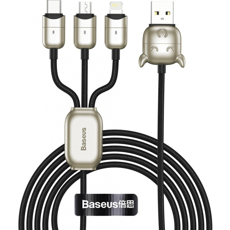 Buy Baseus USB cable Year of the Ox 3in1 USB Type-C / Lightning / Micro 1.2m black - 6953156232808 - BSU1995BLK - Homescreen.pl