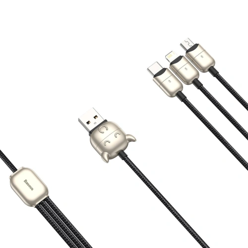 Buy Baseus USB cable Year of the Ox 3in1 USB Type-C / Lightning / Micro 1.2m black - BSU1995BLK - {ean13} - Home Screen Store Europe