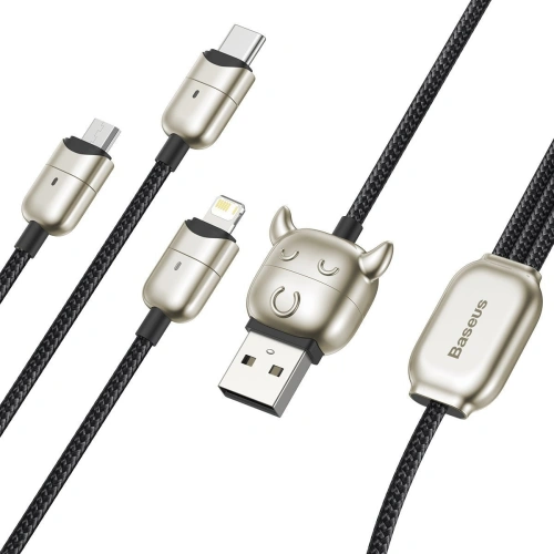 Kup Kabel USB Baseus Year of the Ox 3w1 USB-C / Lightning / Micro 1,2m 3.5A (czarny) - BSU1995BLK - {ean13} - Sklep Home Screen