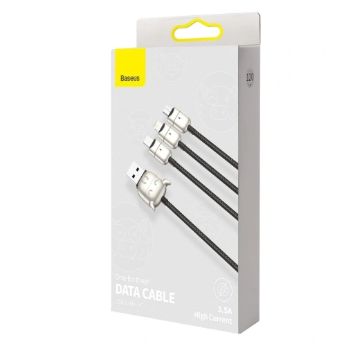 Kup Kabel USB Baseus Rok býka 3w1 USB-C / Lightning / Micro 1,2m 3.5A (černý) - BSU1995BLK - {ean13} - Sklep Home Screen