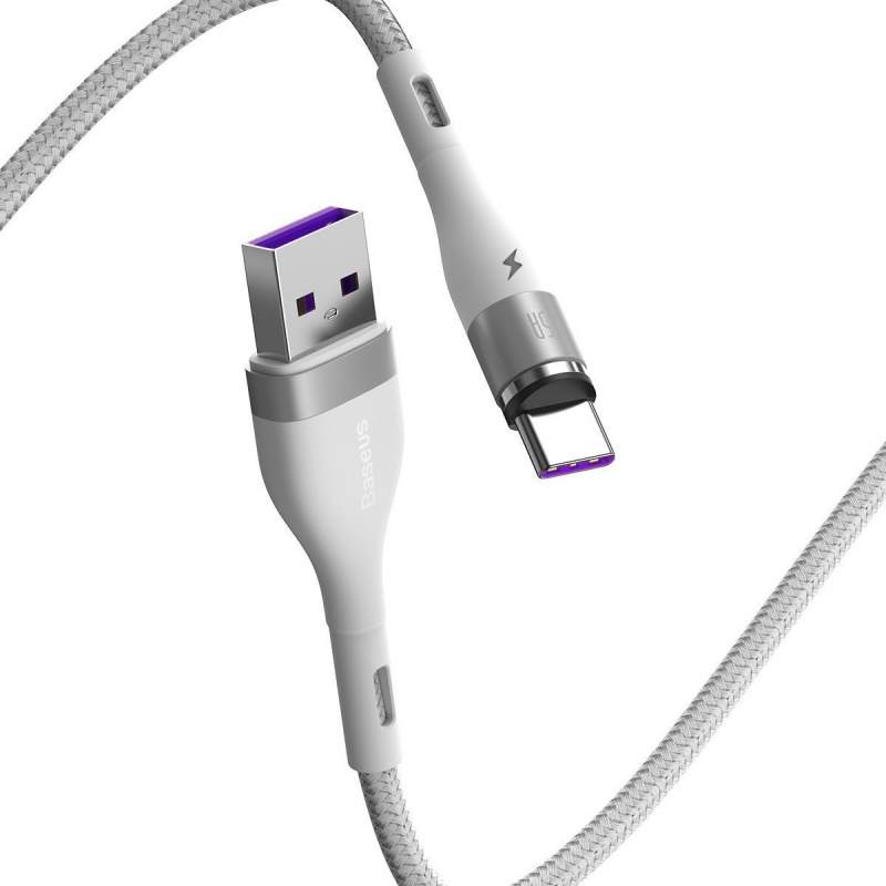 Buy USB magnetic cable - USB-C Baseus Zinc 5A 1m (white) - 6953156229716 - BSU2003WHT - Homescreen.pl
