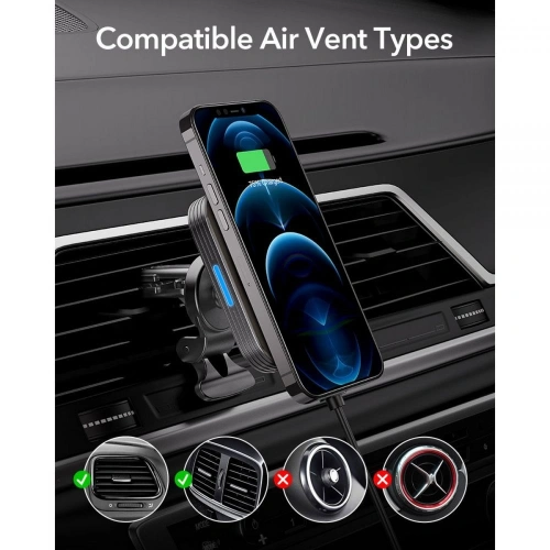 Kup Uchwyt z ładowarką bezprzewodową ESR HaloLock Magnetic Magsafe Vent Car Mount Black - ESR288BLK - {ean13} - Sklep Home Screen
