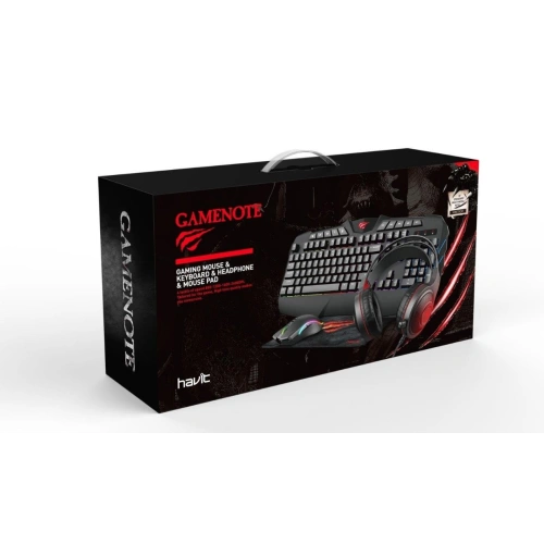 Buy Gaiming set 4in1 Havit GAMENOTE KB675CM headphones + keyboard + mouse + mouse pad - HVT023 - {ean13} - Home Screen Store Europe